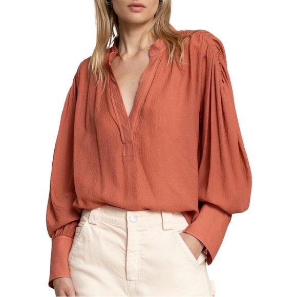 A.L.C. blake chiffon top in russet - Picture 1 of 4